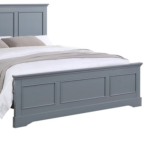 Queen Bed Frame in Solid Wood with Slats Support in Grey colour - RnR Galore