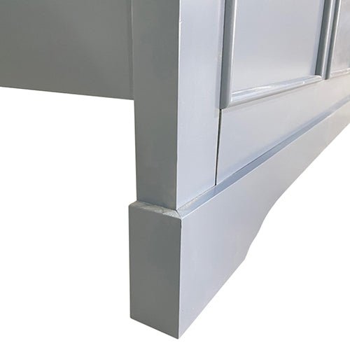 Queen Bed Frame in Solid Wood with Slats Support in Grey colour - RnR Galore