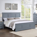 Queen Bed Frame in Solid Wood with Slats Support in Grey colour - RnR Galore