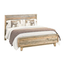 Queen Size Wooden Bed Frame in Solid Wood Antique Design Light Brown - RnR Galore