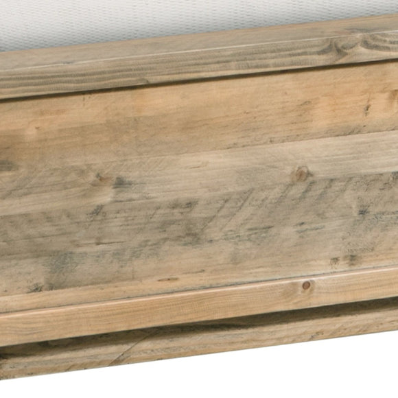 Queen Size Wooden Bed Frame in Solid Wood Antique Design Light Brown - RnR Galore