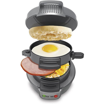 Quick & Easy Multi - Layer Sandwich & Burger Maker with Egg Cooker Plate(red) - RnR Galore