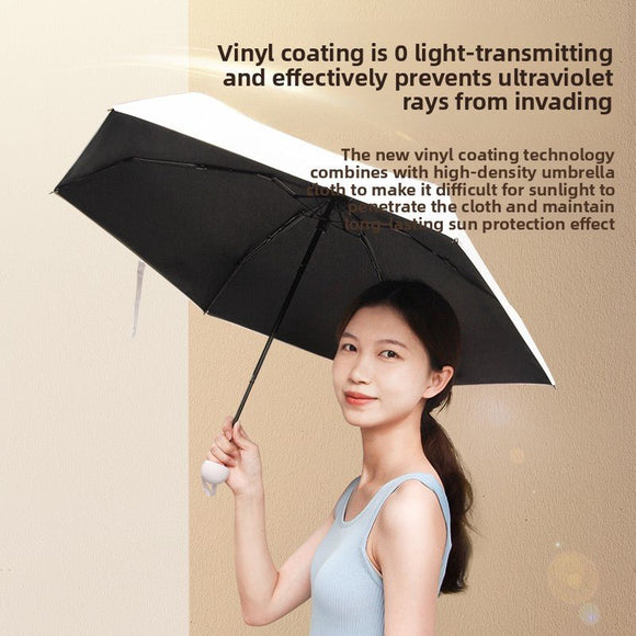 Quiet Blue Compact Mini Travel Umbrella UPF50+ UV Protection Waterproof 6 - Fold Flat Design Lightweight Sun & Rain Parasol for Handbag - RnR Galore