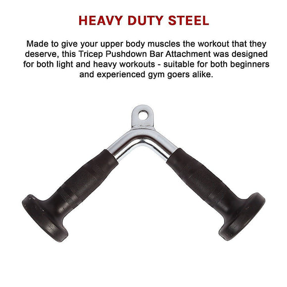 Randy & Travis Rubber - Coated Tricep Pushdown Bar Attachment - RnR Galore