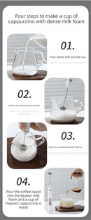Rechargeable 3 - in - 1 Handheld Milk Frother Set - Electric Whisk with Egg Beater & Mixing Hook - 3 Speed Adjustable Foam Maker for Coffee, Lattes, Baking & Baby Food (Black) - RnR Galore