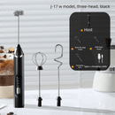 Rechargeable 3 - in - 1 Handheld Milk Frother Set - Electric Whisk with Egg Beater & Mixing Hook - 3 Speed Adjustable Foam Maker for Coffee, Lattes, Baking & Baby Food (Black) - RnR Galore
