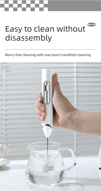 Rechargeable Electric Milk Frother Handheld - 3 Speed Adjustable Foam Maker with 2 Stainless Steel Whisks - Portable Coffee Mixer & Egg Beater for Flat Whites, Lattes & Baking (White) - RnR Galore