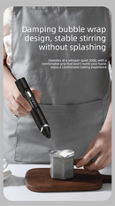 Rechargeable Electric Milk Frother with Metal Stand - Handheld Foam Maker & Egg Beater Set - 3 Speed Mixer with 2 Stainless Steel Whisks for Flat Whites, Lattes & Baking (Black) - RnR Galore