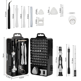 Red and Black Professional 115 - in - 1 Precision Screwdriver Set - Magnetic Repair Tool Kit for PC, Laptop, Phone & Electronics - RnR Galore