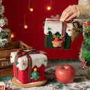 Red and White Luxe Plush Christmas Gift Box - Decorative Holiday Treat Box with Snowy Trim - RnR Galore