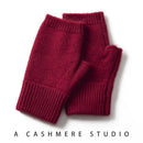 Red Color Block Cashmere Fingerless Gloves for Women Autumn Winter Outdoor Cold Protection Warm Knitted Gloves - RnR Galore