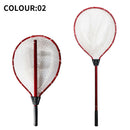 Red High Strength Large Landing Net - Fishing Net with Long Foldable Handle and Soft Rubber Netting, Dip Net for Fishing, Ideal for Boat, Pier, River Angling - RnR Galore
