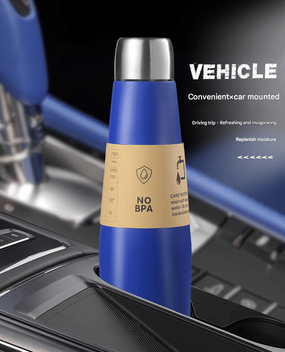 Red Premium 304 Stainless Steel Vacuum Insulated Water Bottle - 532ml Large Capacity Sports Flask with 12 - 24 Hour Thermal Retention, Leak - Proof Portable Travel Mug for Gym, Office, Car and Outdoor Activities - RnR Galore