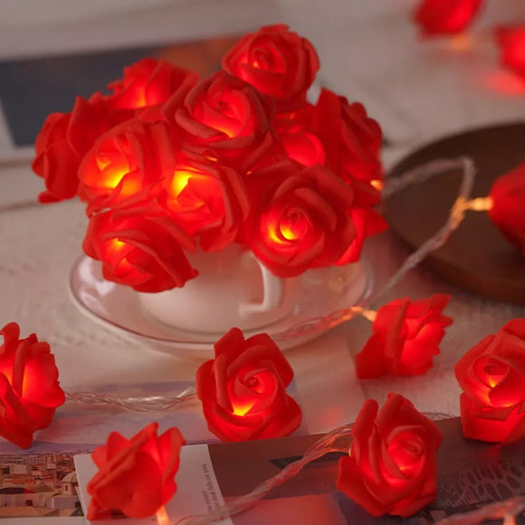 Red Rose battery string fairy light - party night light wedding decoration - RnR Galore