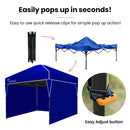 RED TRACK 3x3m Ultra Compact Folding Gazebo, Walls, Carry bag, Portable Outdoor Popup Marquee for Camping Beach, Navy Blue - RnR Galore