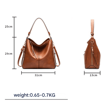 Red Womens Soft PU Leather Hobo Bag - Large Casual Tote Handbag with Adjustable Crossbody Strap - RnR Galore