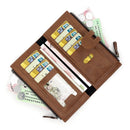 Red Women's Stylish Long Wallet - Multi - Card Slot PU Leather Clutch with Phone Pocket & Coin Zipper - RnR Galore