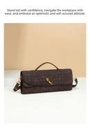 Retro Woven Baguette Handbag for Women Suede Texture PU Leather Shoulder Crossbody Bag Elegant Evening Clutch Brown - RnR Galore