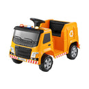 Rigo Kids Ride On Car Garbage Truck Police Light 12V Electric Toys Cars Yellow - RnR Galore
