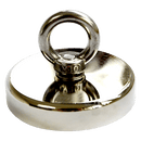Round Neodymium Fishing Magnet with Countersunk Hole and Eyebolt, 500 LBS pull - RnR Galore