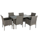 Rural Style Outdoor Grey Wicker 6 Seater Dining Set - RnR Galore