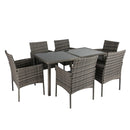 Rural Style Outdoor Grey Wicker 6 Seater Dining Set - RnR Galore