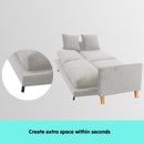 Sarantino 3 Seater Faux Velvet Sofa Bed Couch Furniture Light Grey - RnR Galore