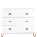 Sarantino Amara Chest of Drawers Tallboy Dresser in White/Gold - RnR Galore