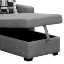 Sarantino Fontana Pullout Sofa Bed with Storage Chaise Lounge - Grey - RnR Galore