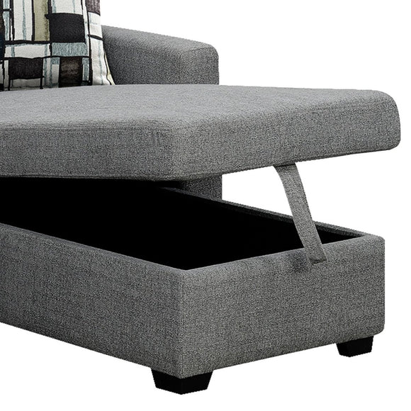 Sarantino Fontana Pullout Sofa Bed with Storage Chaise Lounge - Grey - RnR Galore