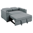 Sarantino Hoffman Linen Sofa Bed with Cushions & Cup Holders Airforce Blue - RnR Galore
