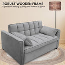 Sarantino Quincy 2 - Seater Velvet Sofa Bed in Dark Grey with Wooden Frame and Tufted Design - RnR Galore