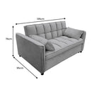 Sarantino Quincy 2 - Seater Velvet Sofa Bed in Dark Grey with Wooden Frame and Tufted Design - RnR Galore