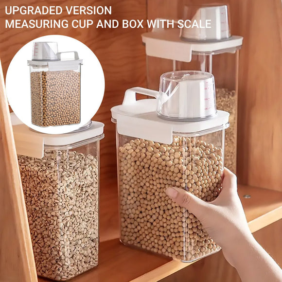 Sealed Household Grain Storage Box Transparent Rice Bucket Kitchen Storage - 2300ml - RnR Galore