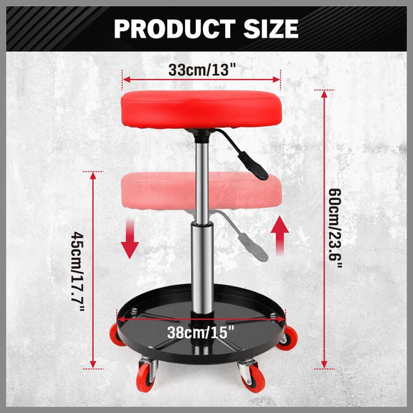 SEDY 150kg Load Pneumatic Roller Seat Mechanic Rolling Stool With Tool Tray AU - RnR Galore
