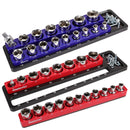 SEDY 2Pc Magnetic Socket Organizer 1/2 Drive Metric SAE Sockets Storage Holder - RnR Galore
