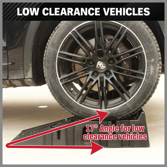SEDY 2Pcs 2 Ton Heavy Duty Car Ramps 17cm Rise Antiskid Vehicle Service Ramp Au - RnR Galore