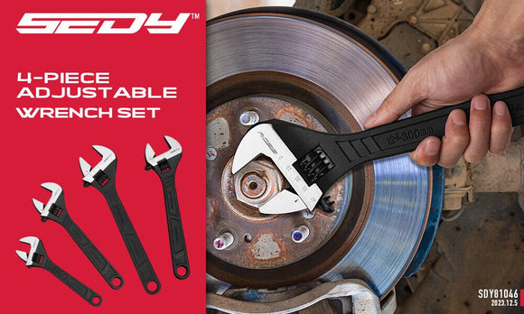 SEDY 4Pc Adjustable Wrench Set Shifter Heavy Duty SAE & Metric Household Repair - RnR Galore