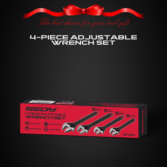 SEDY 4Pc Adjustable Wrench Set Shifter Heavy Duty SAE & Metric Household Repair - RnR Galore
