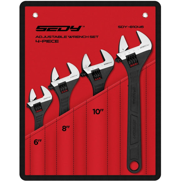 SEDY 4Pc Adjustable Wrench Set Shifter Heavy Duty SAE & Metric Household Repair - RnR Galore