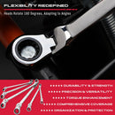 SEDY 6Pcs Extra Long Flex - Head Ratchet Spanner Set Double Box End Spanner 8 - 19mm - RnR Galore