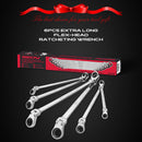 SEDY 6Pcs Extra Long Flex - Head Ratchet Spanner Set Double Box End Spanner 8 - 19mm - RnR Galore