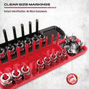 SEDY 8Pcs Magnetic Socket Organizer Tray Metric SAE Sockets Storage Holder Tool - RnR Galore