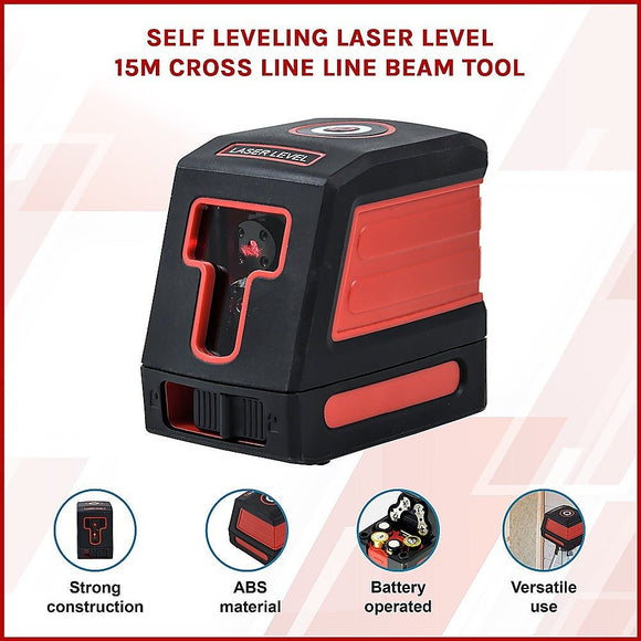 Self Leveling Laser Level 15m Cross Line Line Beam Tool - RnR Galore