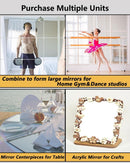 Shatterproof Acrylic Mirror Tiles – 4 - Pack Wall Stickers for Kids, Home Gym, Bedroom & Bathroom, Easy Peel - and - Stick Decorative Mirrors with Double - Sided Tape (Silver,12" x 12") - RnR Galore