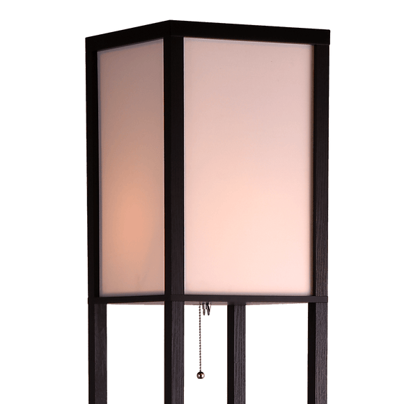 Shelf Floor Lamp - Shade Diffused Light Source with Open - Box Shelves - RnR Galore