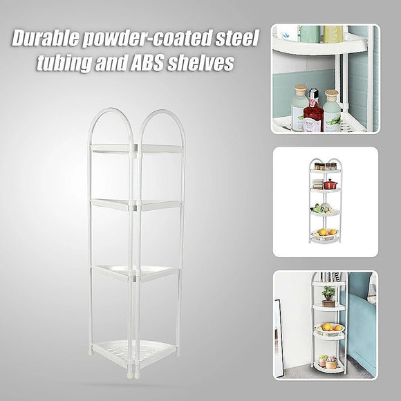 Shower Corner Shelf White Caddy Bathroom Shelves Organiser Bath Storage Rack 4 - RnR Galore