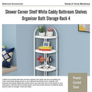 Shower Corner Shelf White Caddy Bathroom Shelves Organiser Bath Storage Rack 4 - RnR Galore