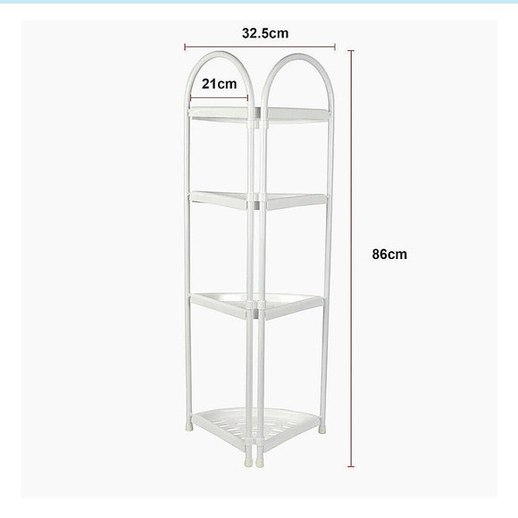 Shower Corner Shelf White Caddy Bathroom Shelves Organiser Bath Storage Rack 4 - RnR Galore