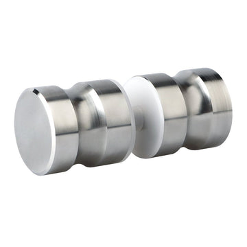 Shower Glass Door Knob Bathroom Round Back - to - Back Handle SUS304 Brushed Nickel - RnR Galore